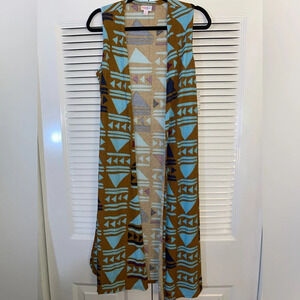 Lularoe Joy Aztec Long Vest Medium